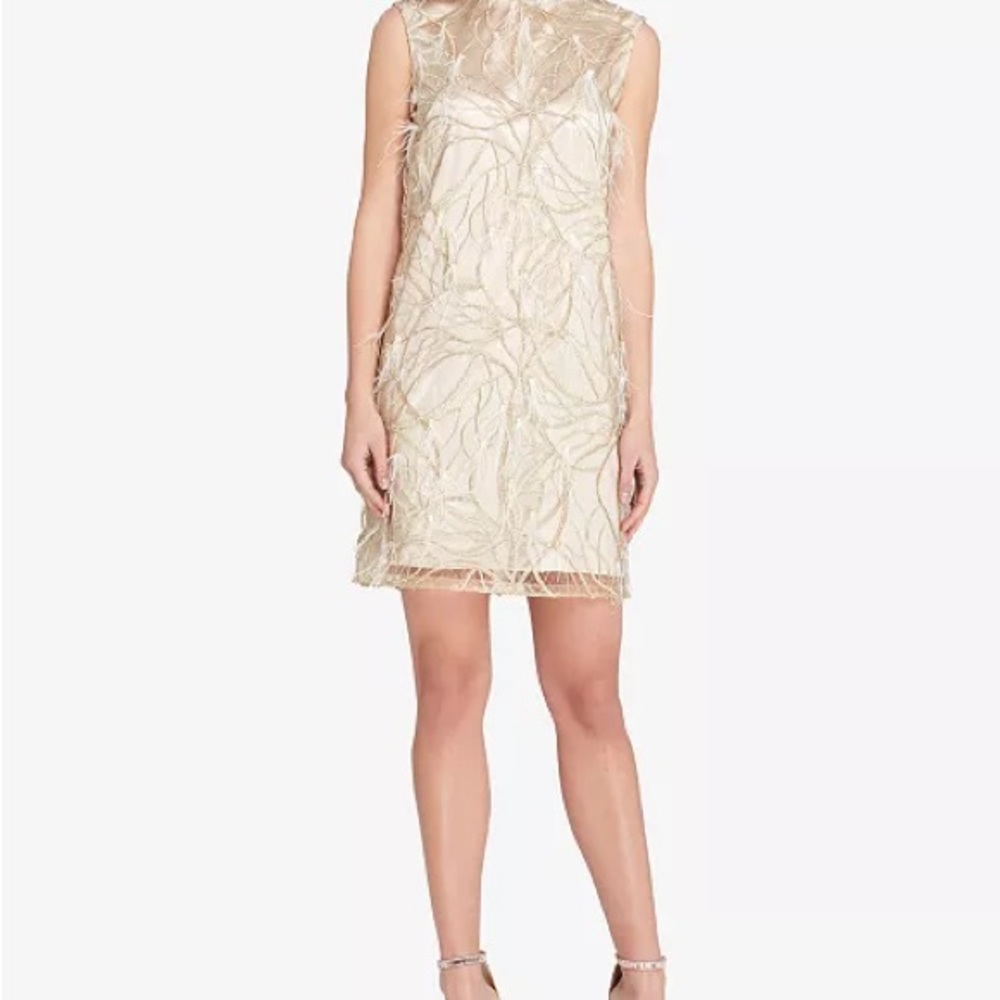 Tahari Feather Sleeveless Dress